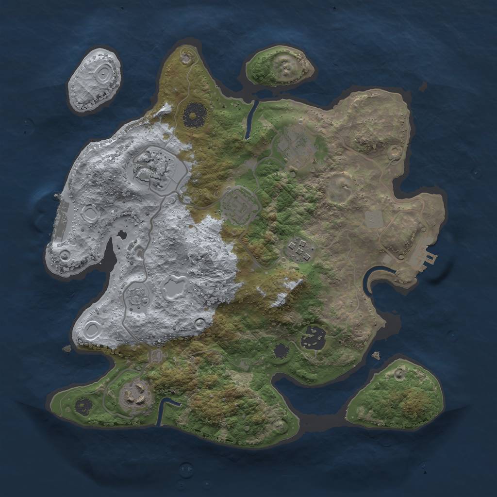 Rust Map: Procedural Map, Size: 3000, Seed: 650986, 12 Monuments