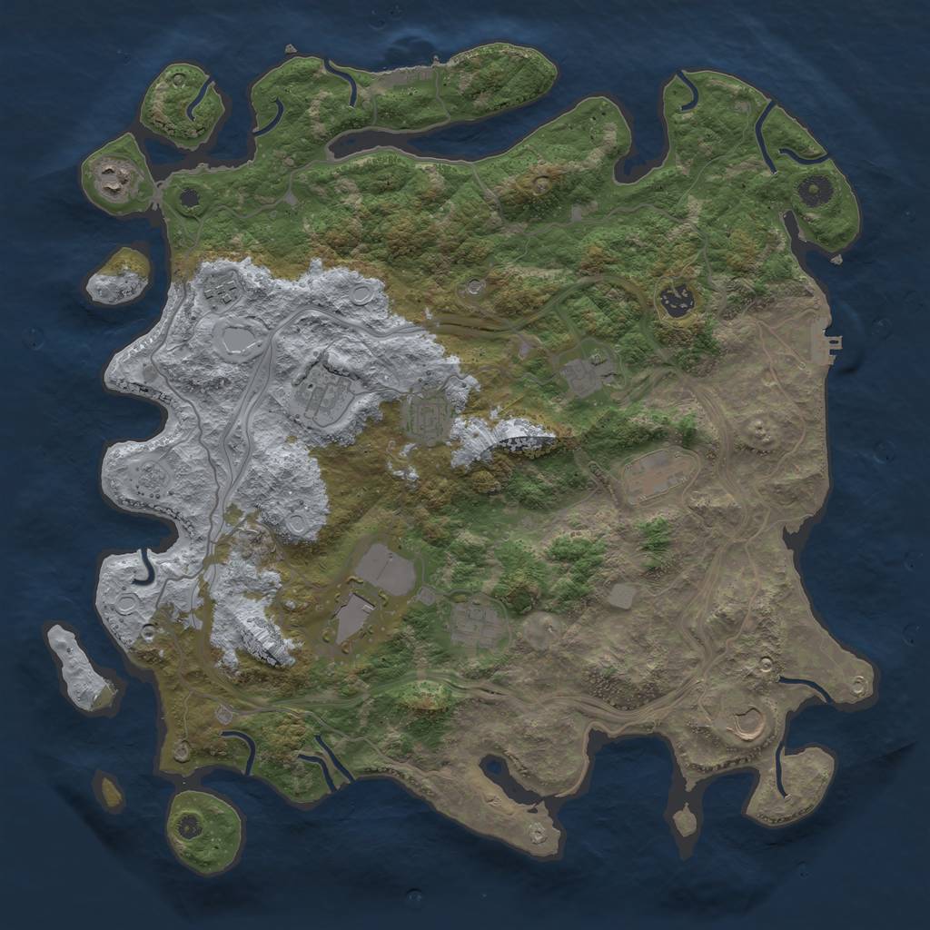 Rust Map: Procedural Map, Size: 4250, Seed: 1492640739, 17 Monuments