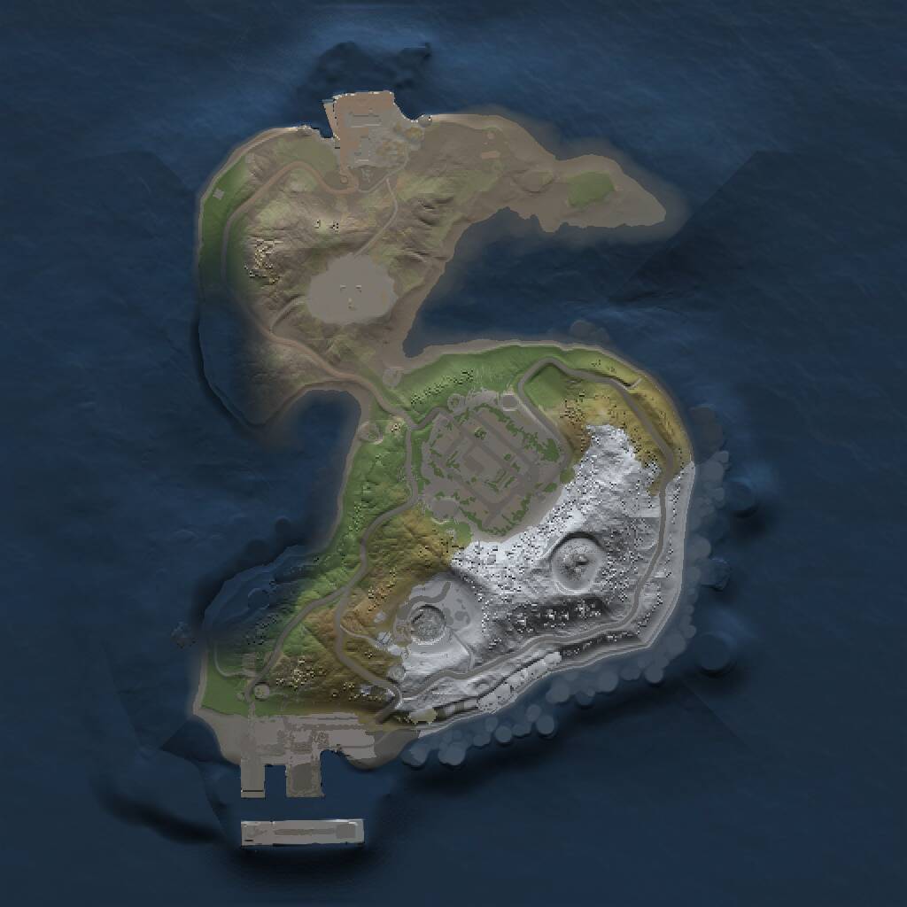 Rust Map: Procedural Map, Size: 1500, Seed: 5264, 4 Monuments