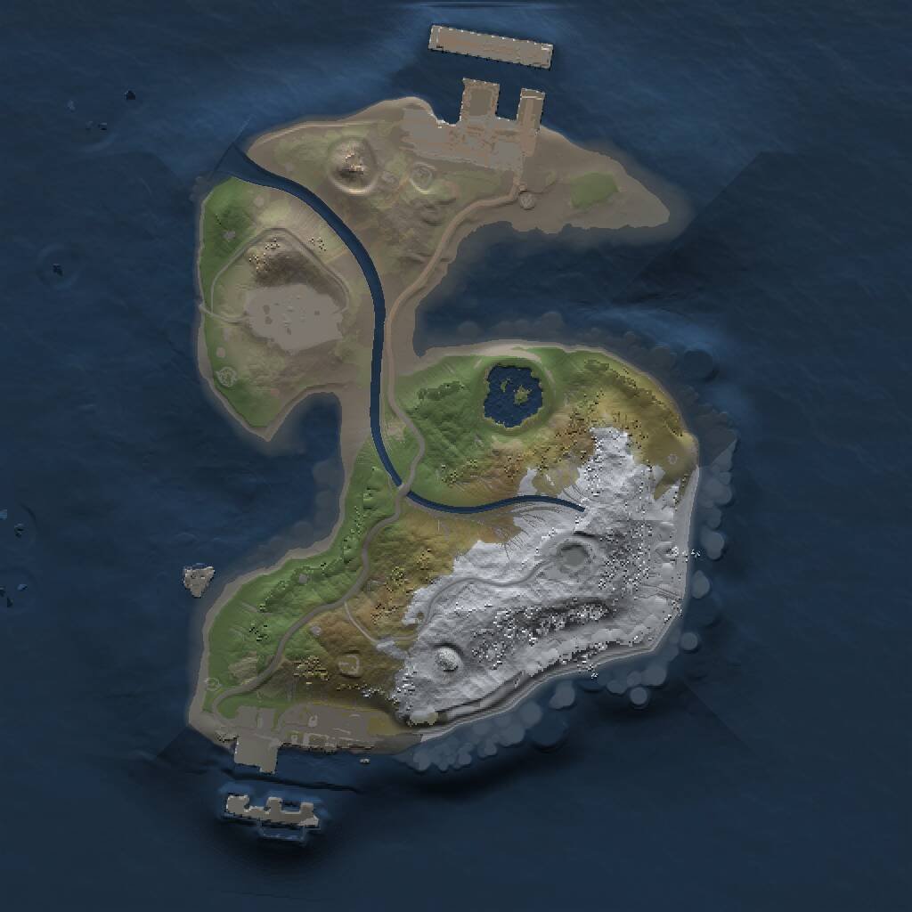 Rust Map: Procedural Map, Size: 1500, Seed: 5264, 3 Monuments
