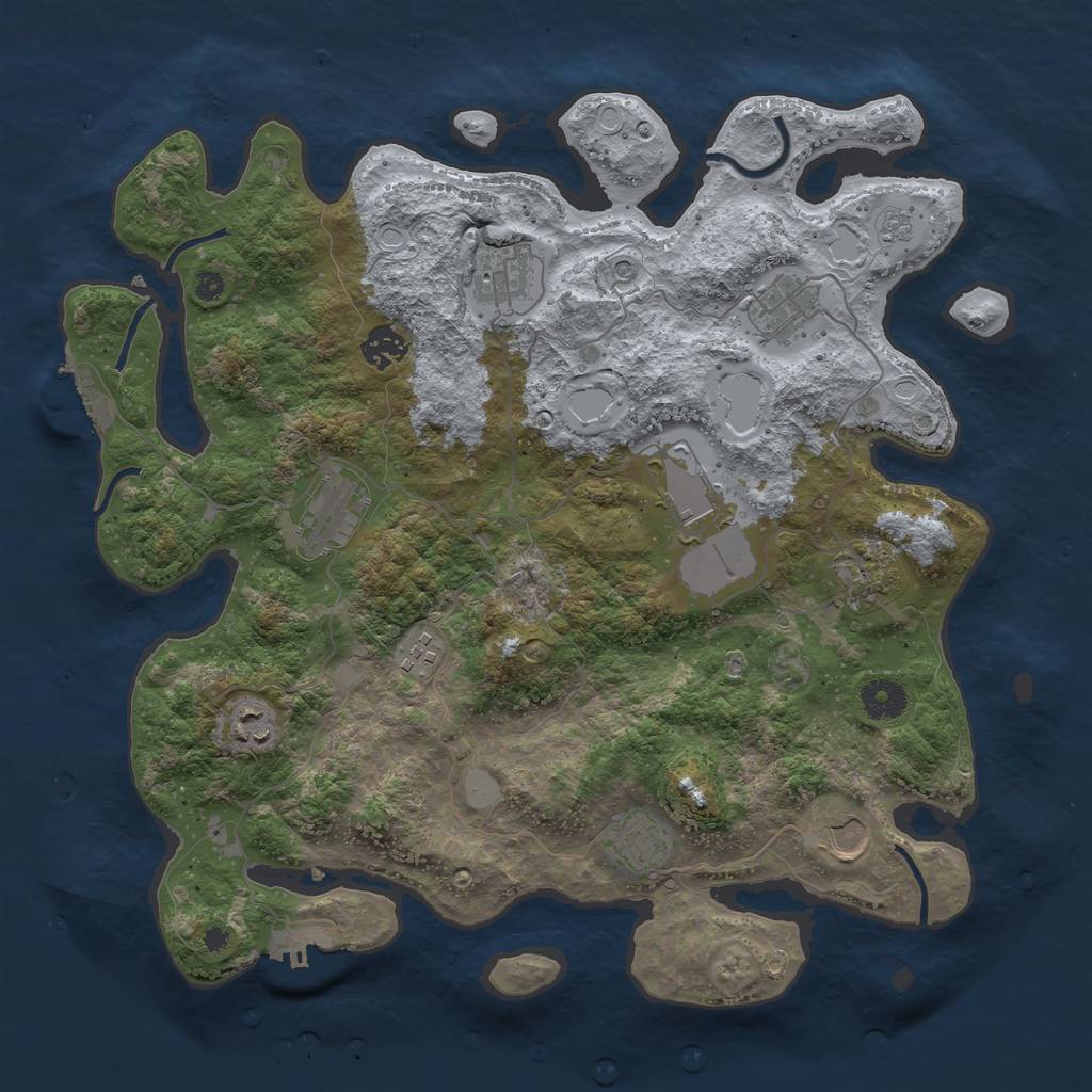 Rust Map: Procedural Map, Size: 3800, Seed: 157990, 17 Monuments