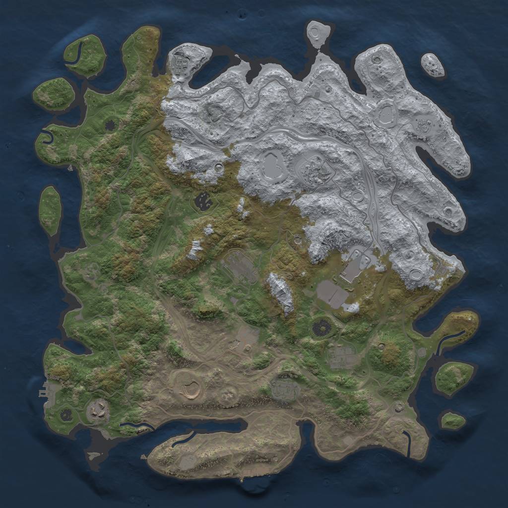 Rust Map: Procedural Map, Size: 4300, Seed: 852, 17 Monuments