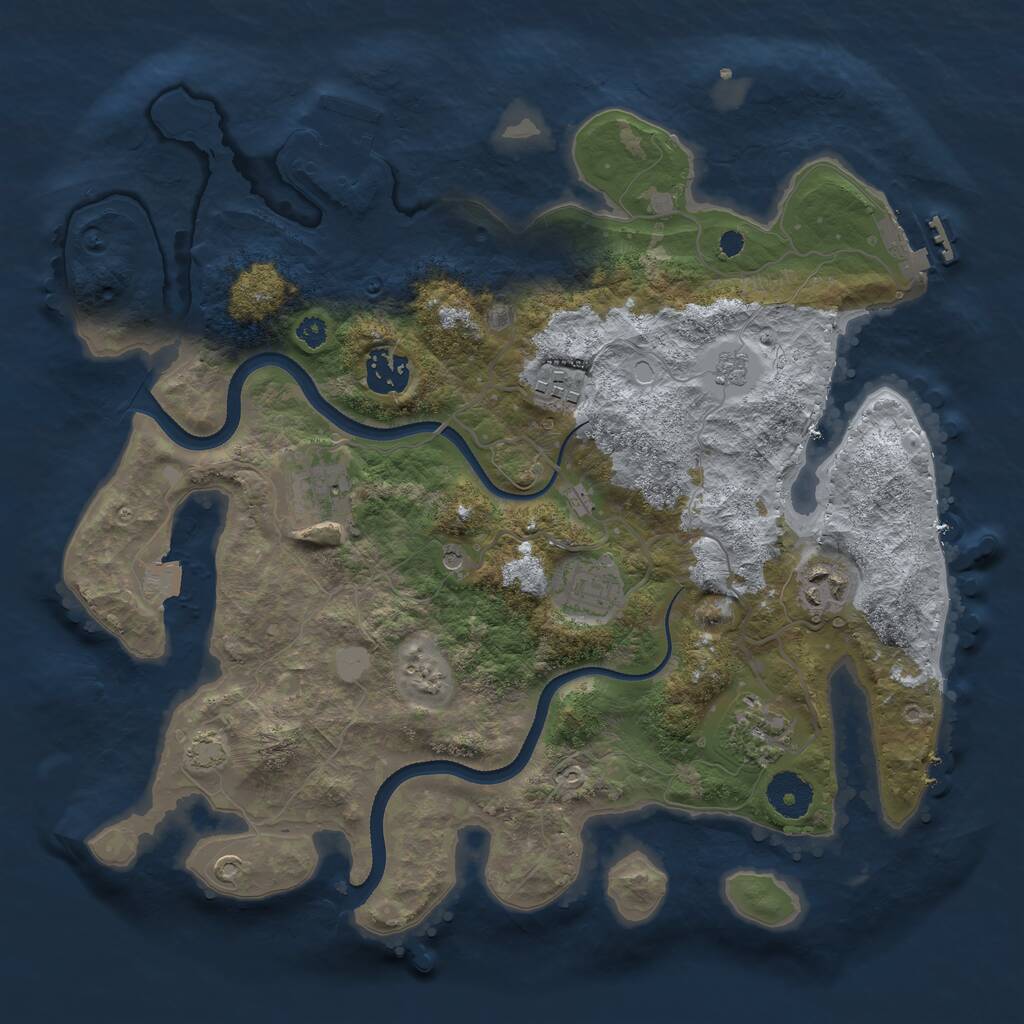 Rust Map: Procedural Map, Size: 3400, Seed: 78878787, 12 Monuments