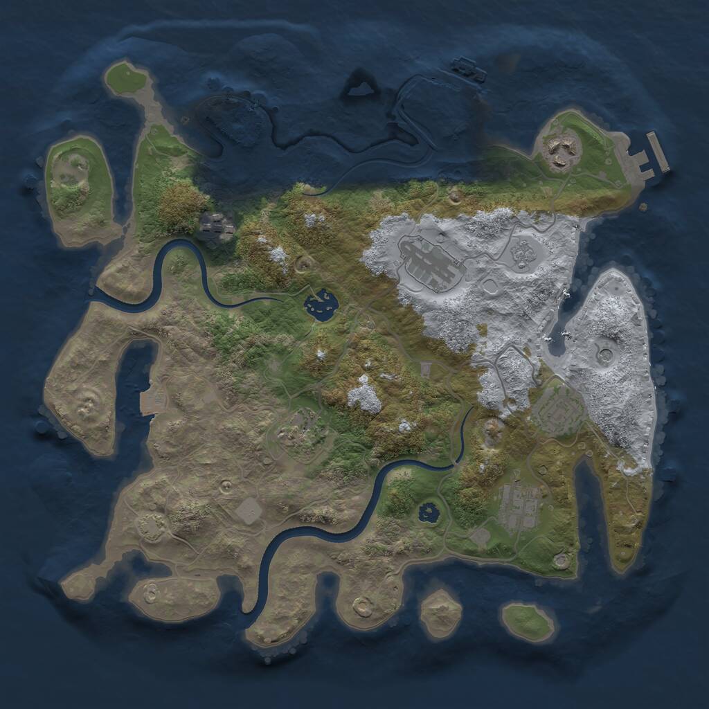 Rust Map: Procedural Map, Size: 3400, Seed: 78878787, 13 Monuments