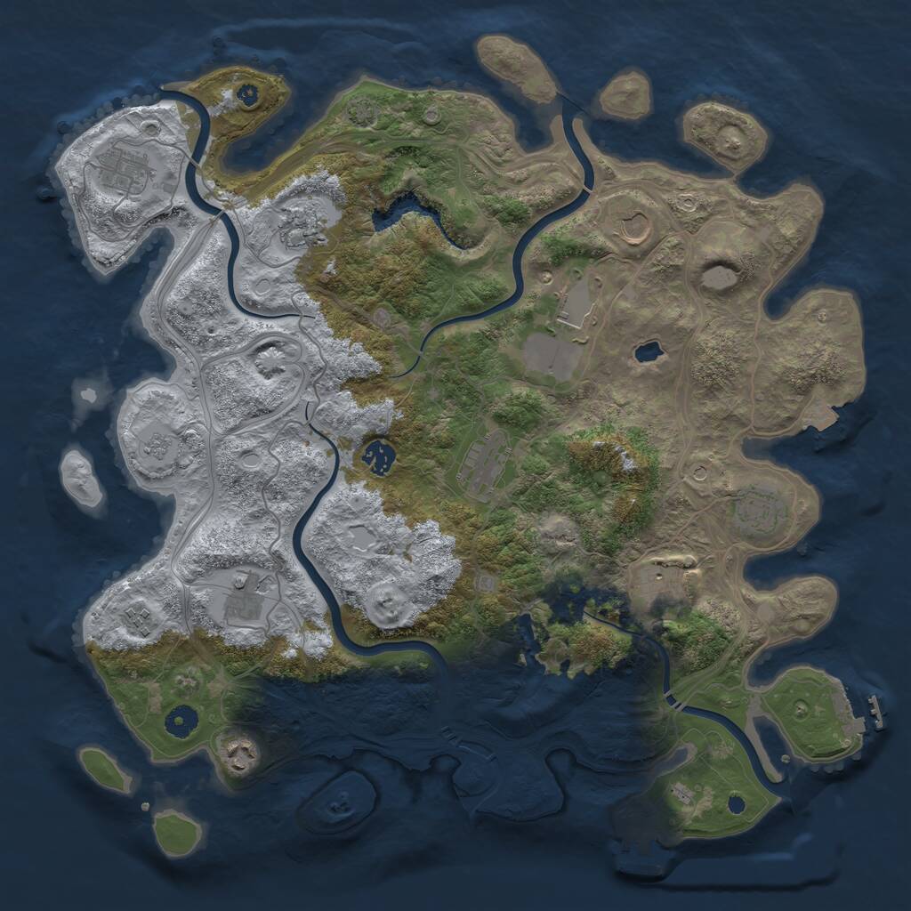 Rust Map: Procedural Map, Size: 4250, Seed: 597098164, 17 Monuments