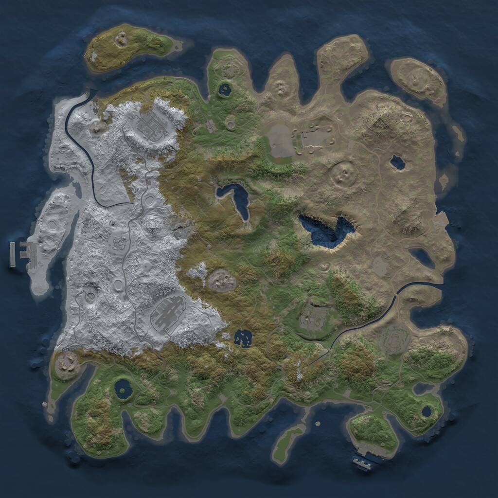 Rust Map: Procedural Map, Size: 4000, Seed: 1560352627, 13 Monuments