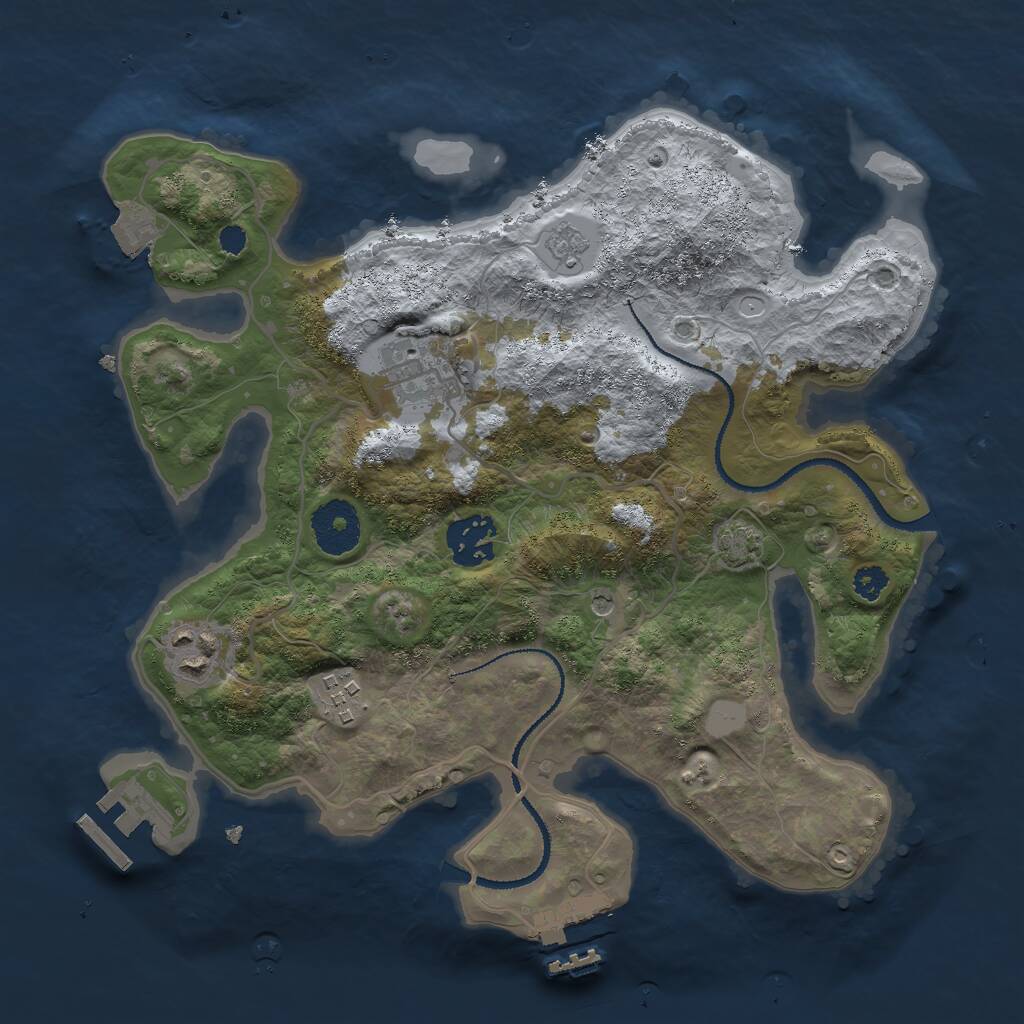 Rust Map: Procedural Map, Size: 3000, Seed: 578924613, 10 Monuments