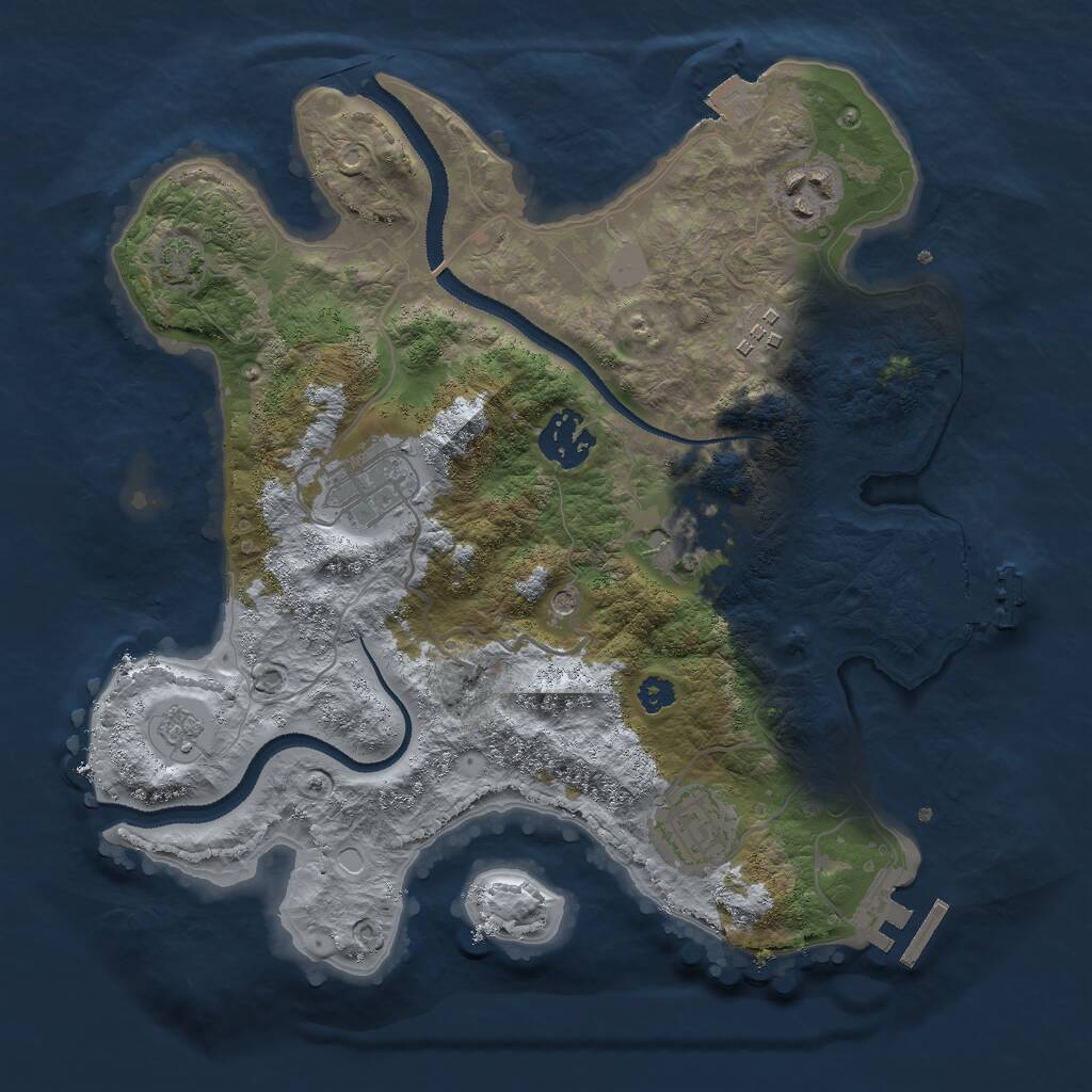 Rust Map: Procedural Map, Size: 3000, Seed: 135656, 12 Monuments