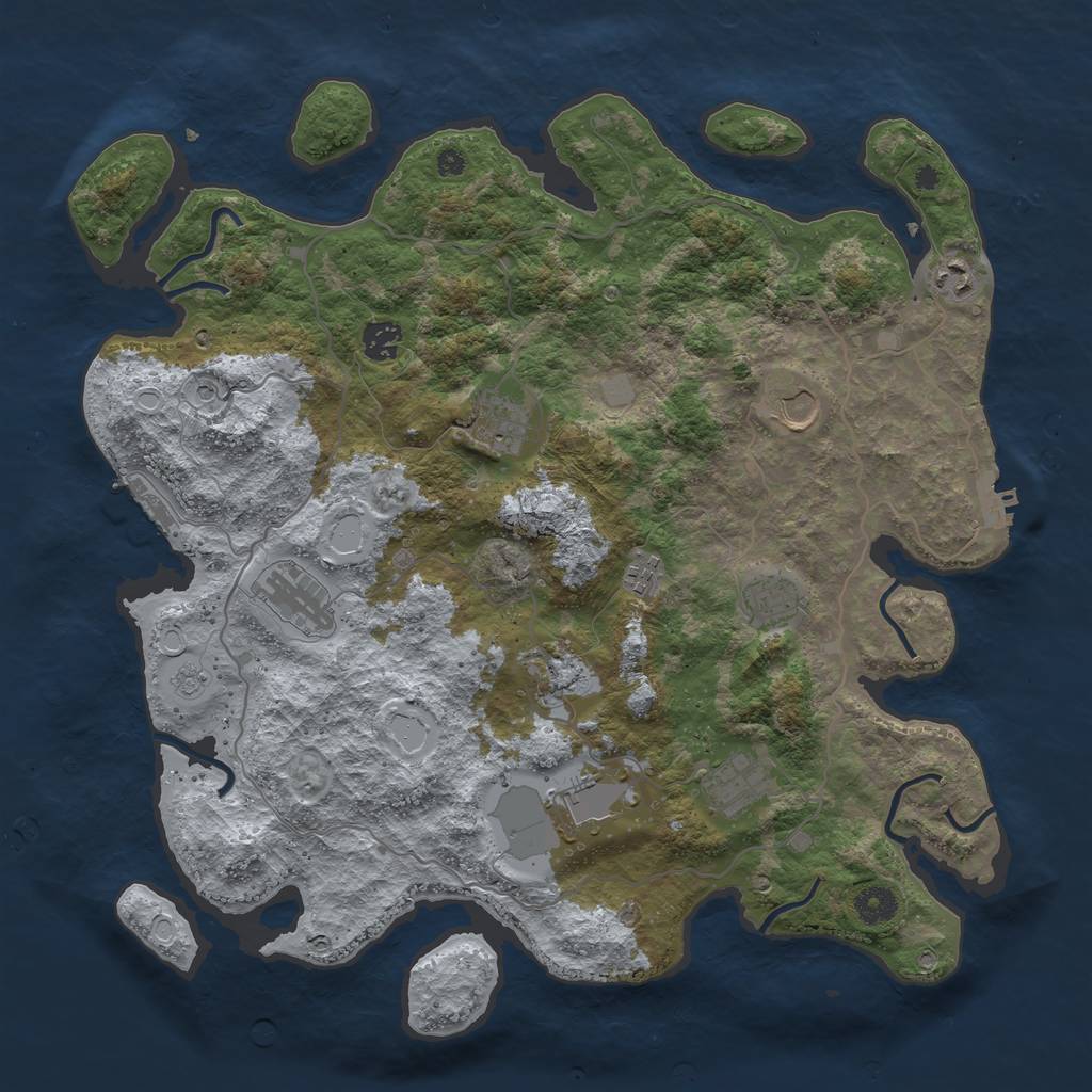 Rust Map: Procedural Map, Size: 4050, Seed: 475495169, 17 Monuments