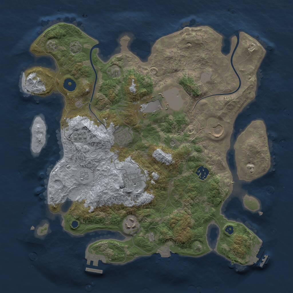 Rust Map: Procedural Map, Size: 3500, Seed: 66768348, 13 Monuments