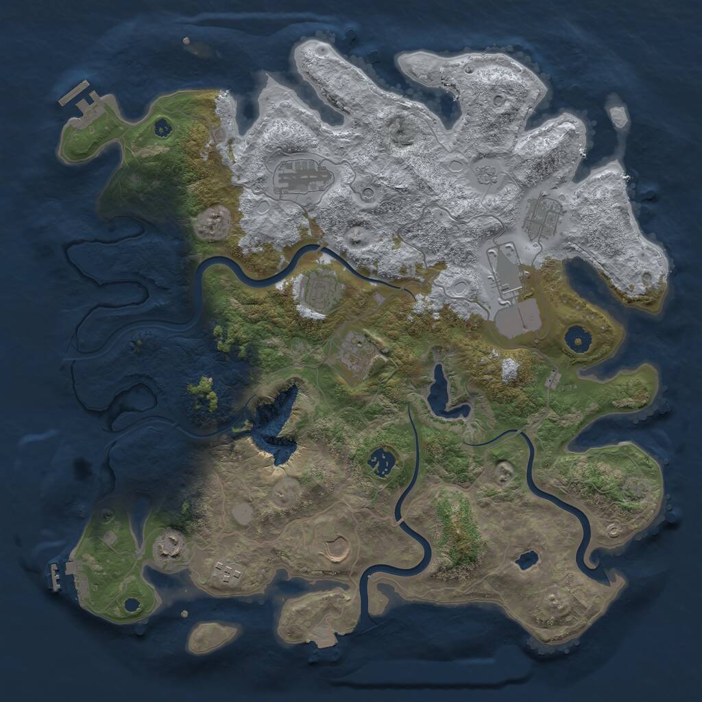Rust Map: Procedural Map, Size: 4000, Seed: 12021996, 15 Monuments