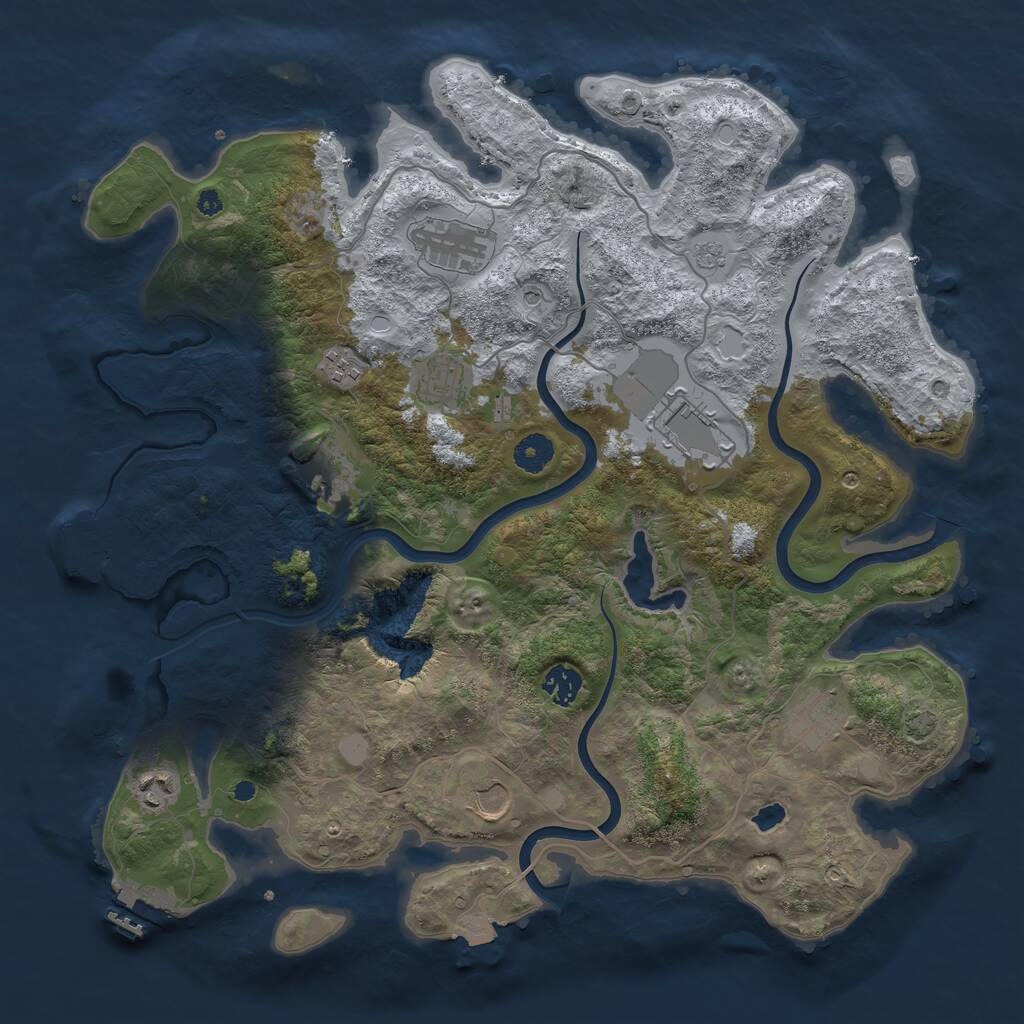 Rust Map: Procedural Map, Size: 4000, Seed: 12021996, 15 Monuments
