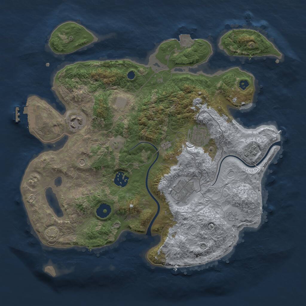 Rust Map: Procedural Map, Size: 3200, Seed: 58654345, 10 Monuments