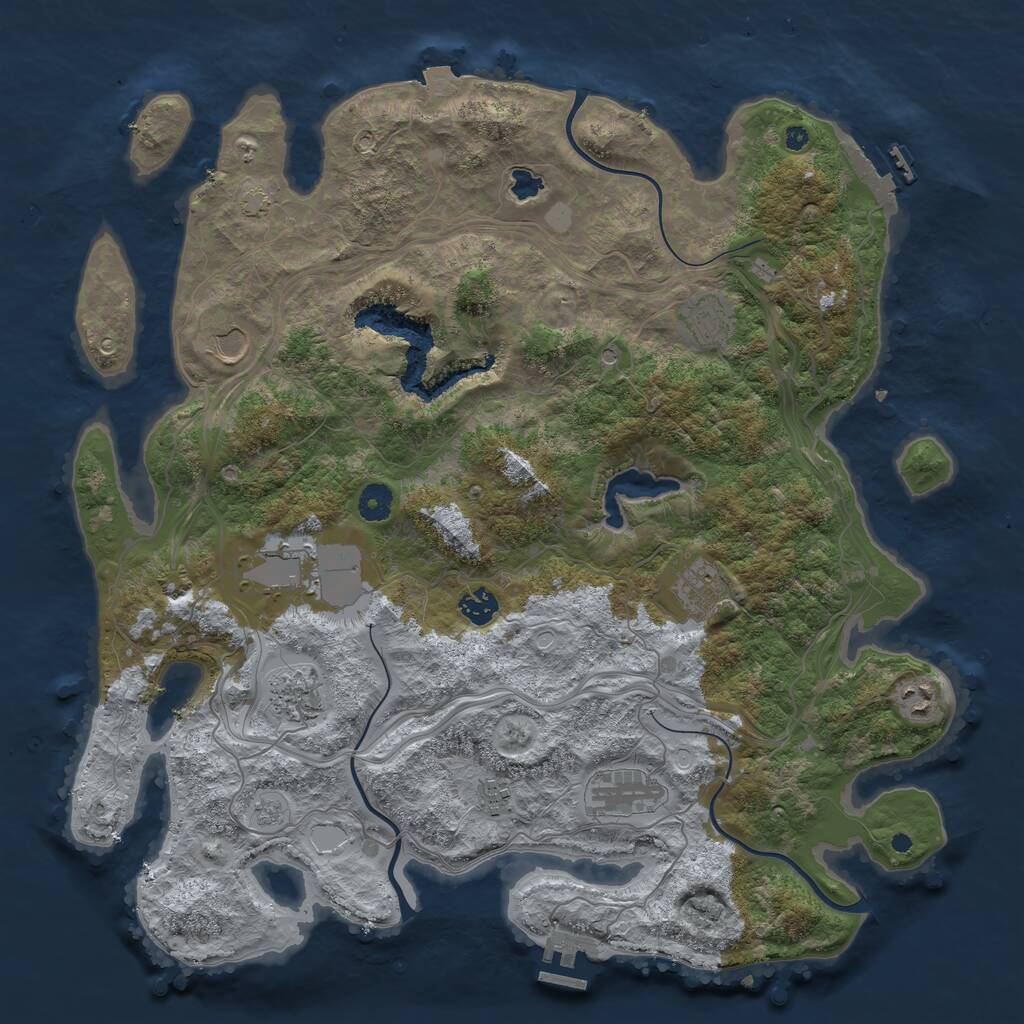 Rust Map: Procedural Map, Size: 4250, Seed: 1381926353, 15 Monuments