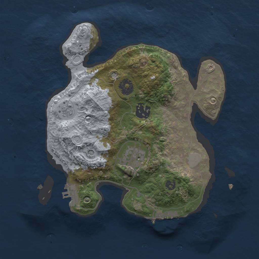 Rust Map: Procedural Map, Size: 2500, Seed: 843298761, 9 Monuments