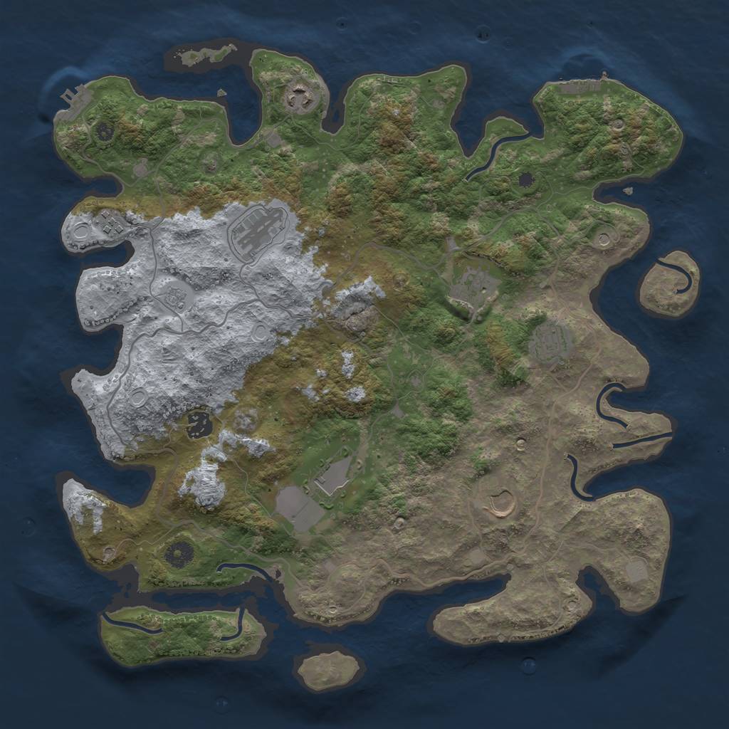 Rust Map: Procedural Map, Size: 4000, Seed: 1866502517, 15 Monuments
