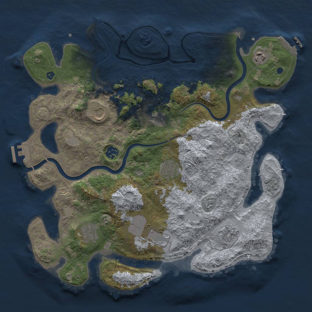 Rust Map: Procedural Map, Size: 3900, Seed: 989825, 15 Monuments