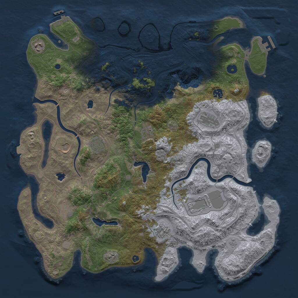 Rust Map: Procedural Map, Size: 4500, Seed: 165473, 16 Monuments