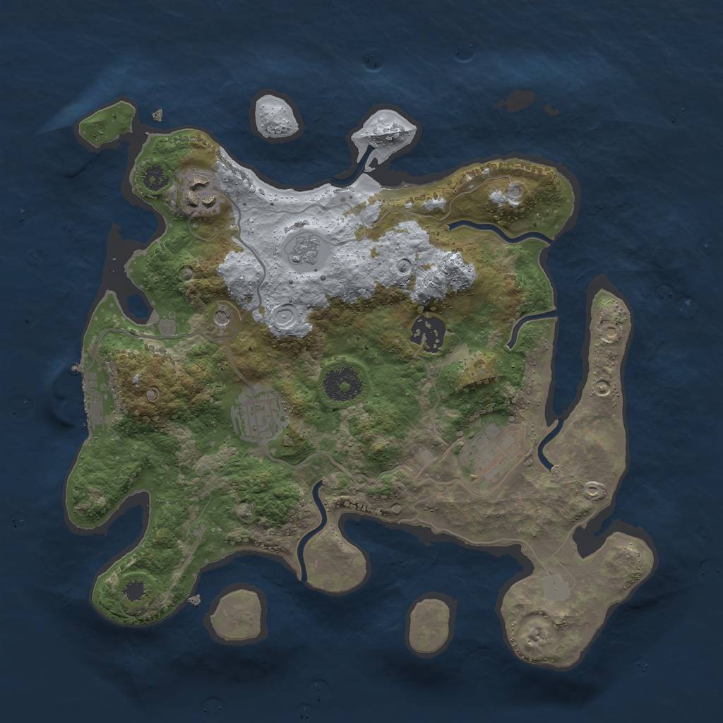Rust Map: Procedural Map, Size: 3000, Seed: 596789260, 10 Monuments