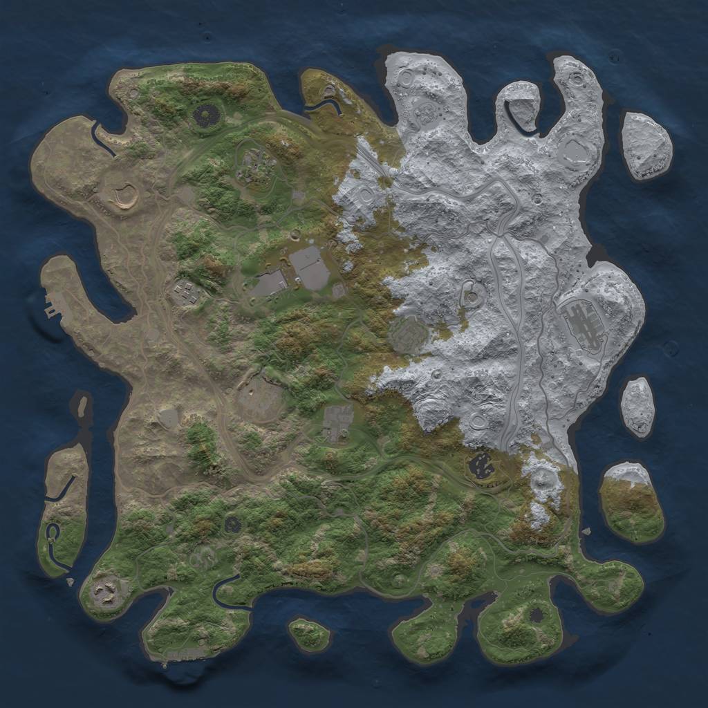 Rust Map: Procedural Map, Size: 4250, Seed: 1822175959, 17 Monuments