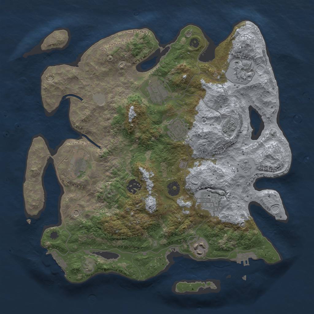 Rust Map: Procedural Map, Size: 3400, Seed: 14592, 15 Monuments