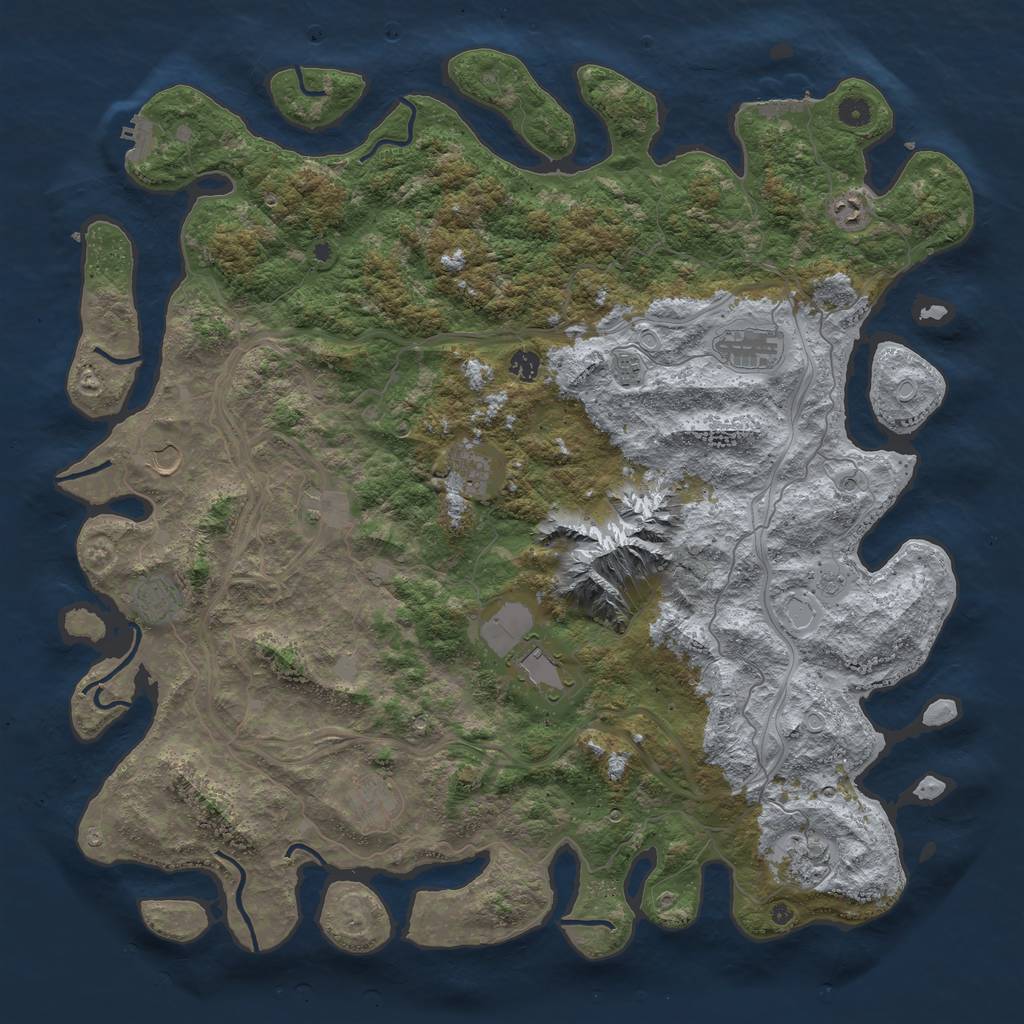 Rust Map: Procedural Map, Size: 5000, Seed: 1571054271, 18 Monuments