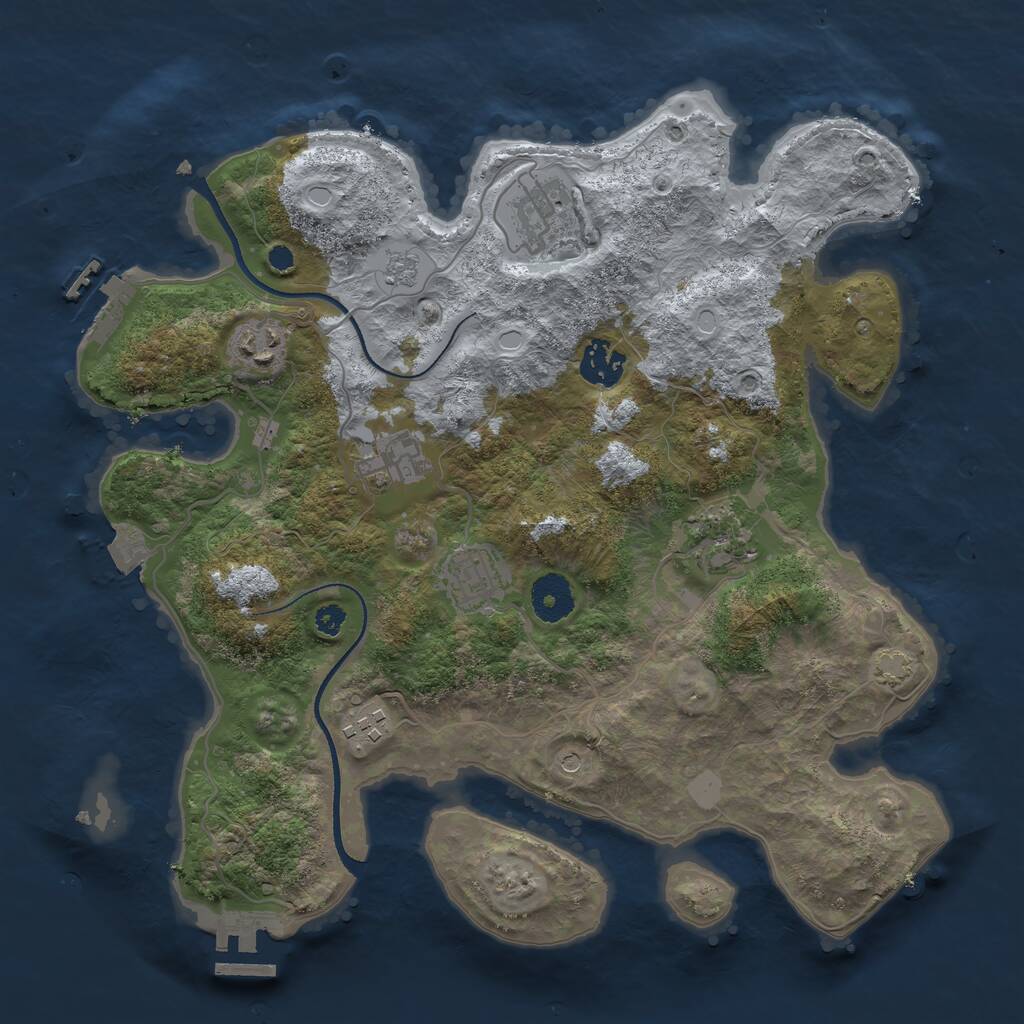 Rust Map: Procedural Map, Size: 3400, Seed: 68854, 13 Monuments