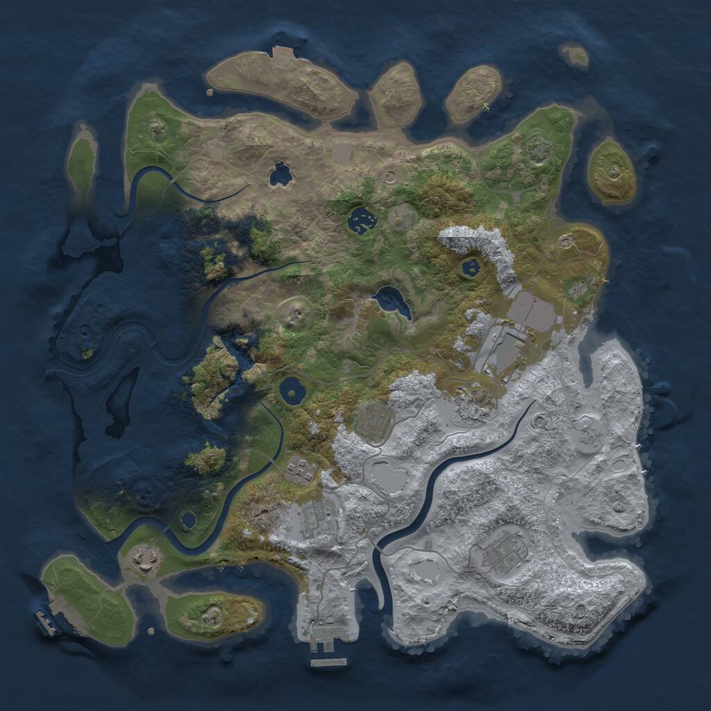 Rust Map: Procedural Map, Size: 4000, Seed: 789594, 14 Monuments