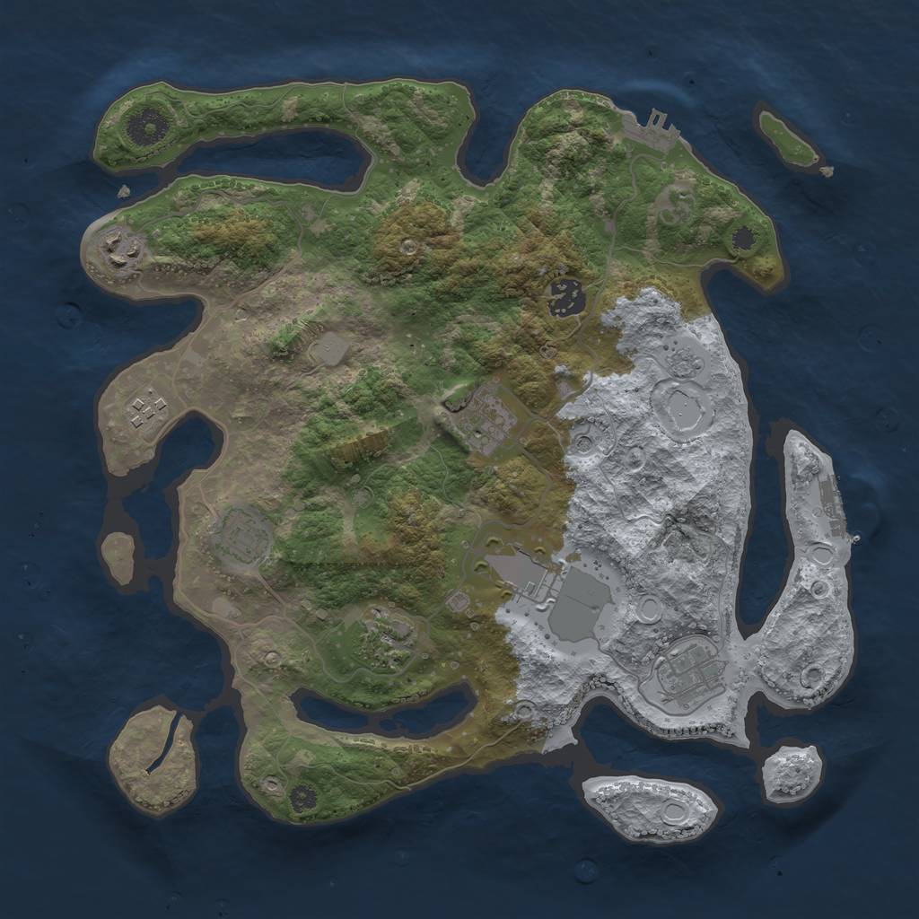 Rust Map: Procedural Map, Size: 3500, Seed: 57550315, 15 Monuments