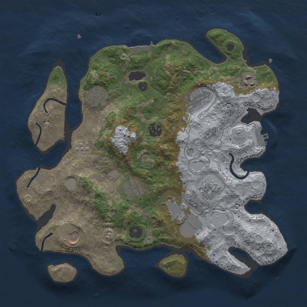Rust Map: Procedural Map, Size: 3500, Seed: 89583798, 16 Monuments