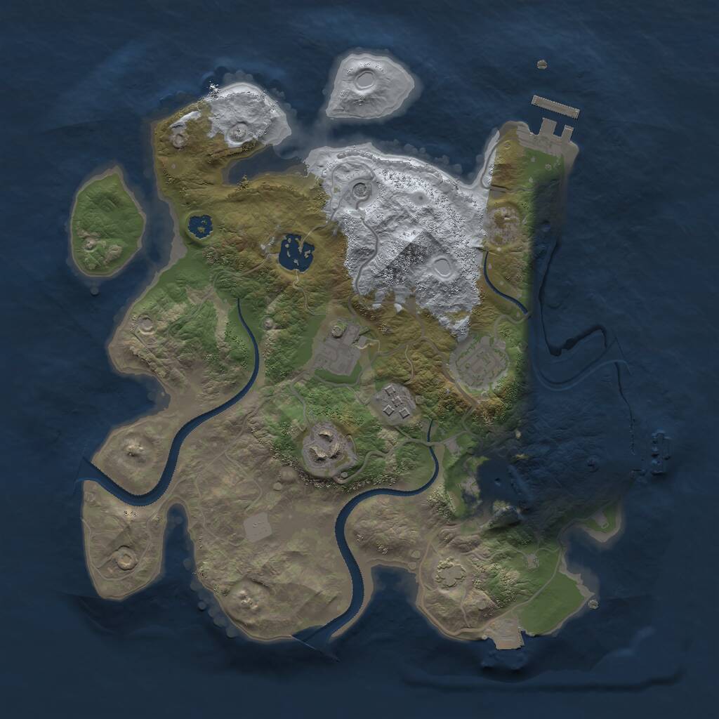 Rust Map: Procedural Map, Size: 3000, Seed: 1534343090, 11 Monuments