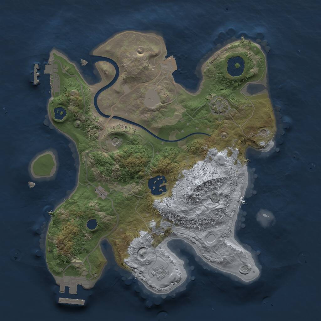 Rust Map: Procedural Map, Size: 2500, Seed: 413099906, 7 Monuments