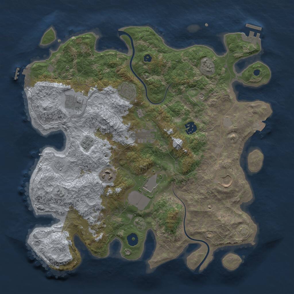 Rust Map: Procedural Map, Size: 3700, Seed: 2008355473, 15 Monuments