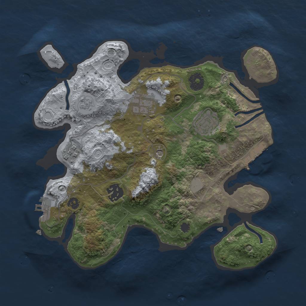 Rust Map: Procedural Map, Size: 2750, Seed: 8, 11 Monuments