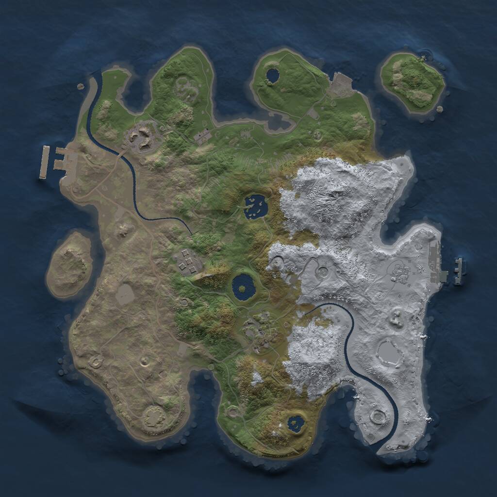 Rust Map: Procedural Map, Size: 3000, Seed: 325520412, 10 Monuments