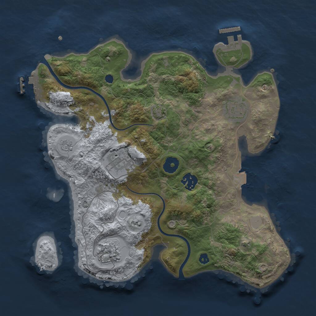 Rust Map: Procedural Map, Size: 3000, Seed: 456101411, 9 Monuments