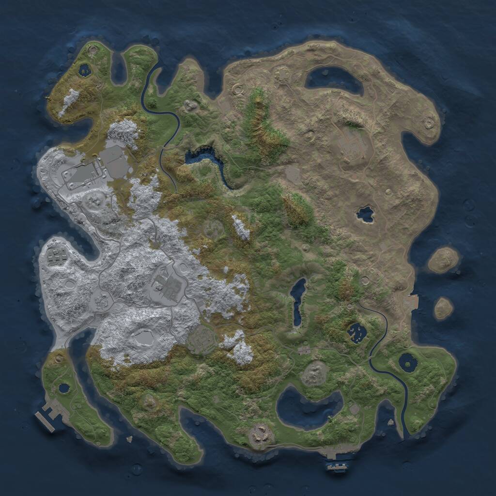 Rust Map: Procedural Map, Size: 4000, Seed: 280475862, 13 Monuments