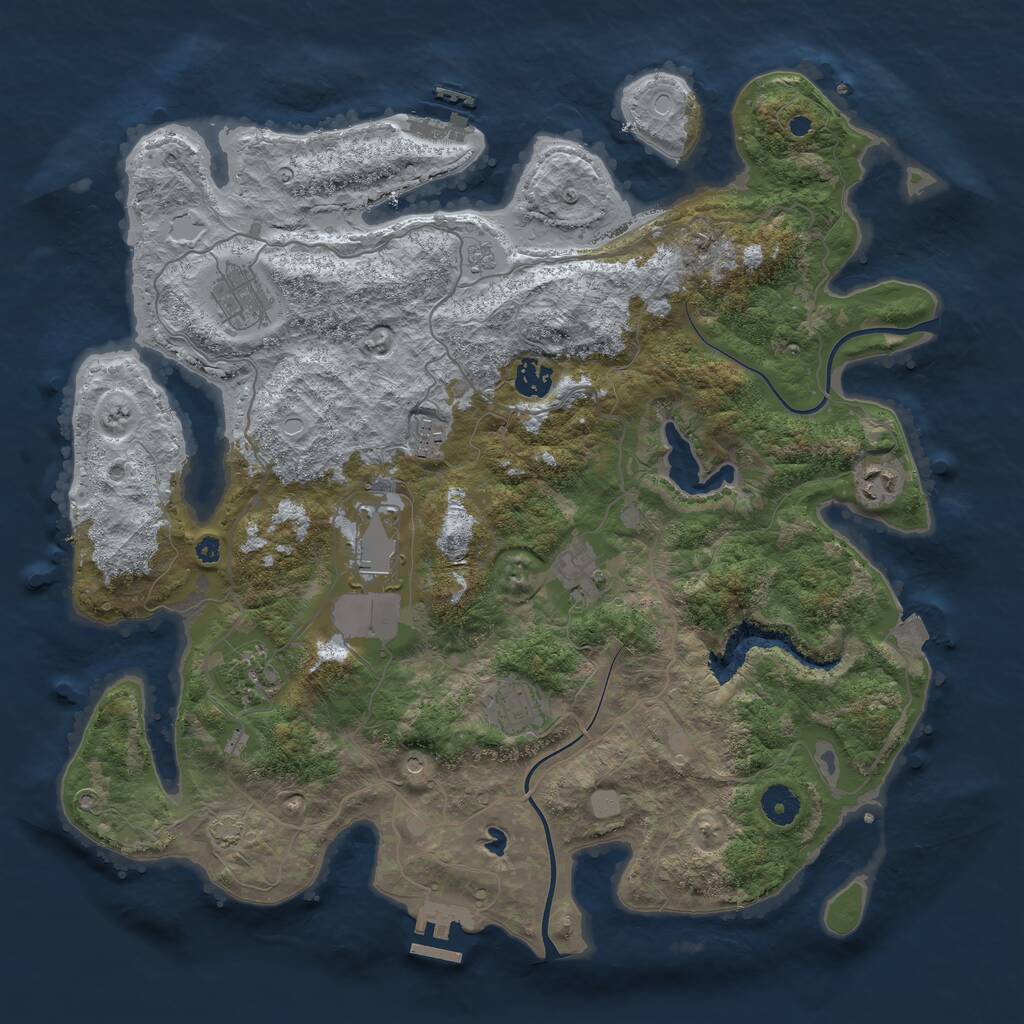 Rust Map: Procedural Map, Size: 4000, Seed: 12340, 14 Monuments