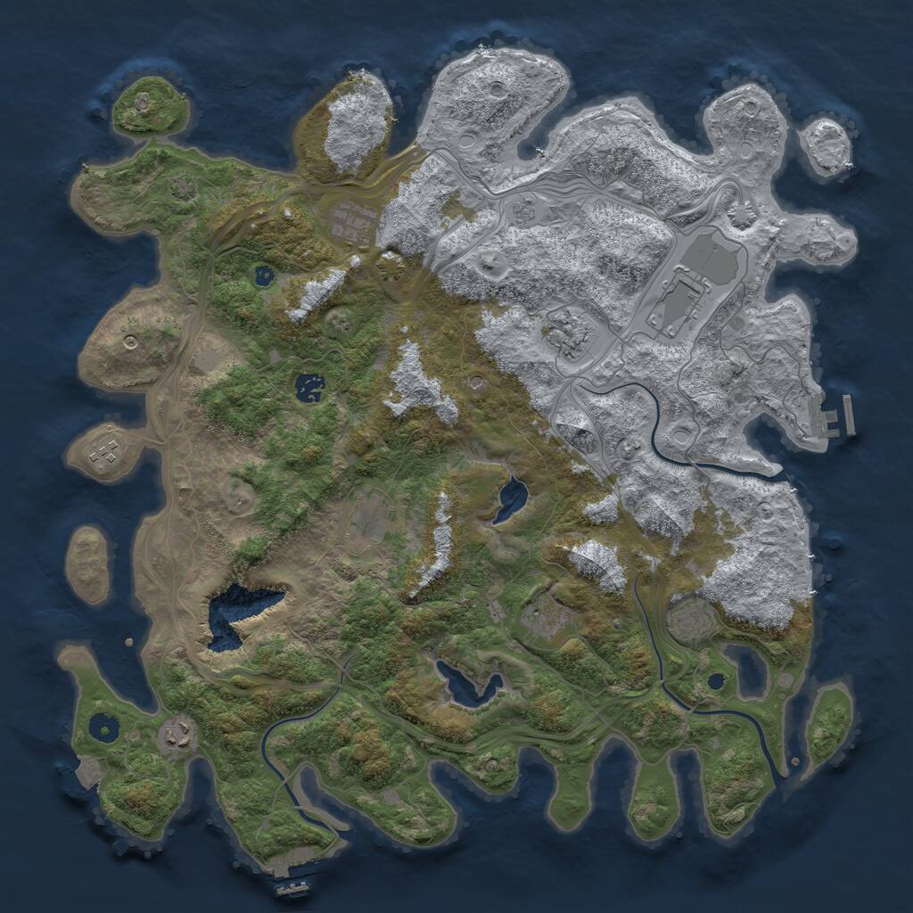 Rust Map: Procedural Map, Size: 4500, Seed: 594532495, 15 Monuments