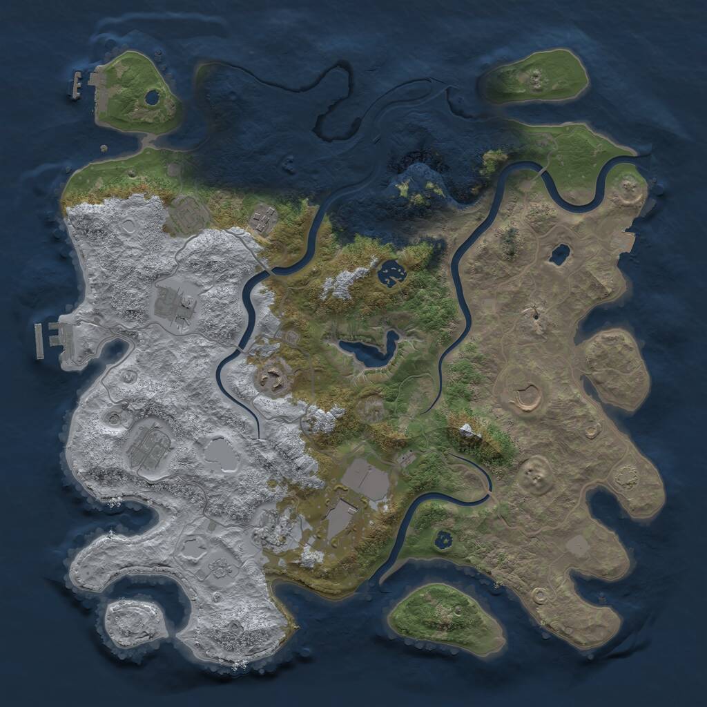 Rust Map: Procedural Map, Size: 4000, Seed: 3986227, 15 Monuments