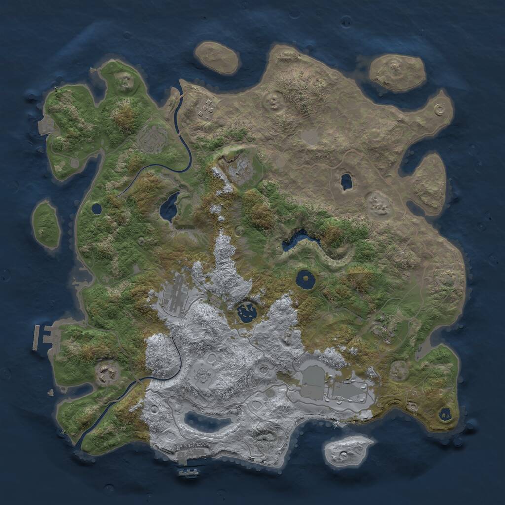 Rust Map: Procedural Map, Size: 4000, Seed: 10079561, 14 Monuments