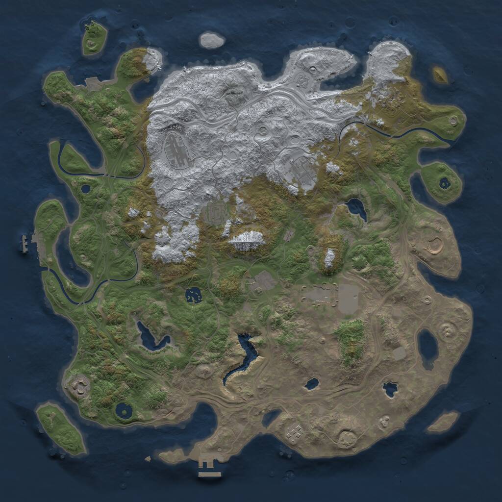 Rust Map: Procedural Map, Size: 4500, Seed: 254341618, 16 Monuments