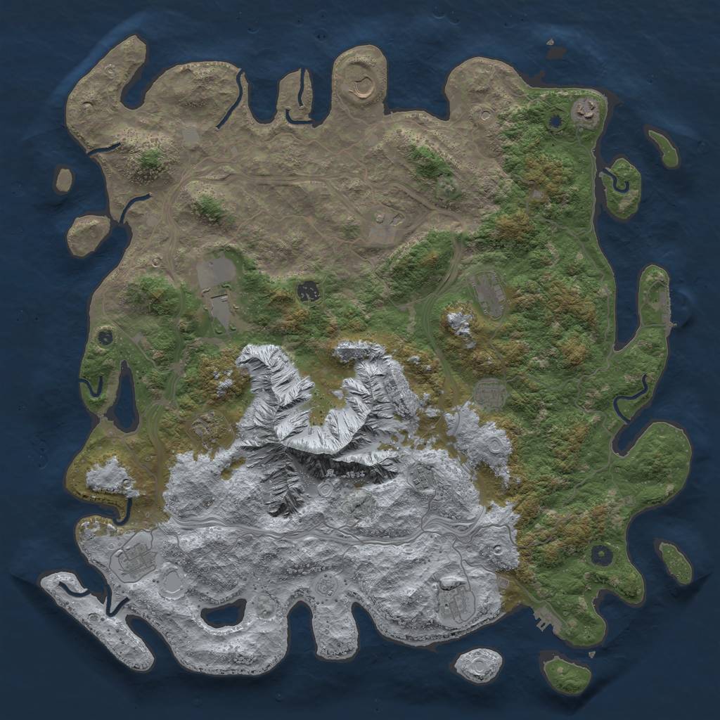 Rust Map: Procedural Map, Size: 5000, Seed: 34909822, 18 Monuments