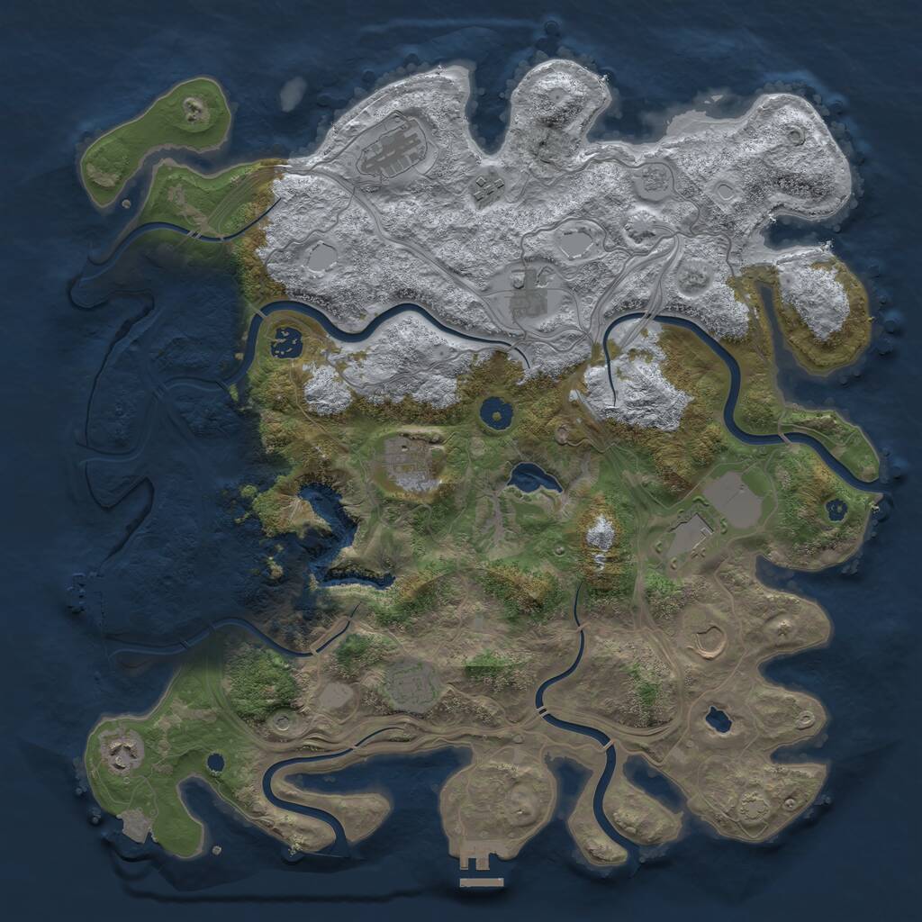 Rust Map: Procedural Map, Size: 4250, Seed: 1700904950, 15 Monuments
