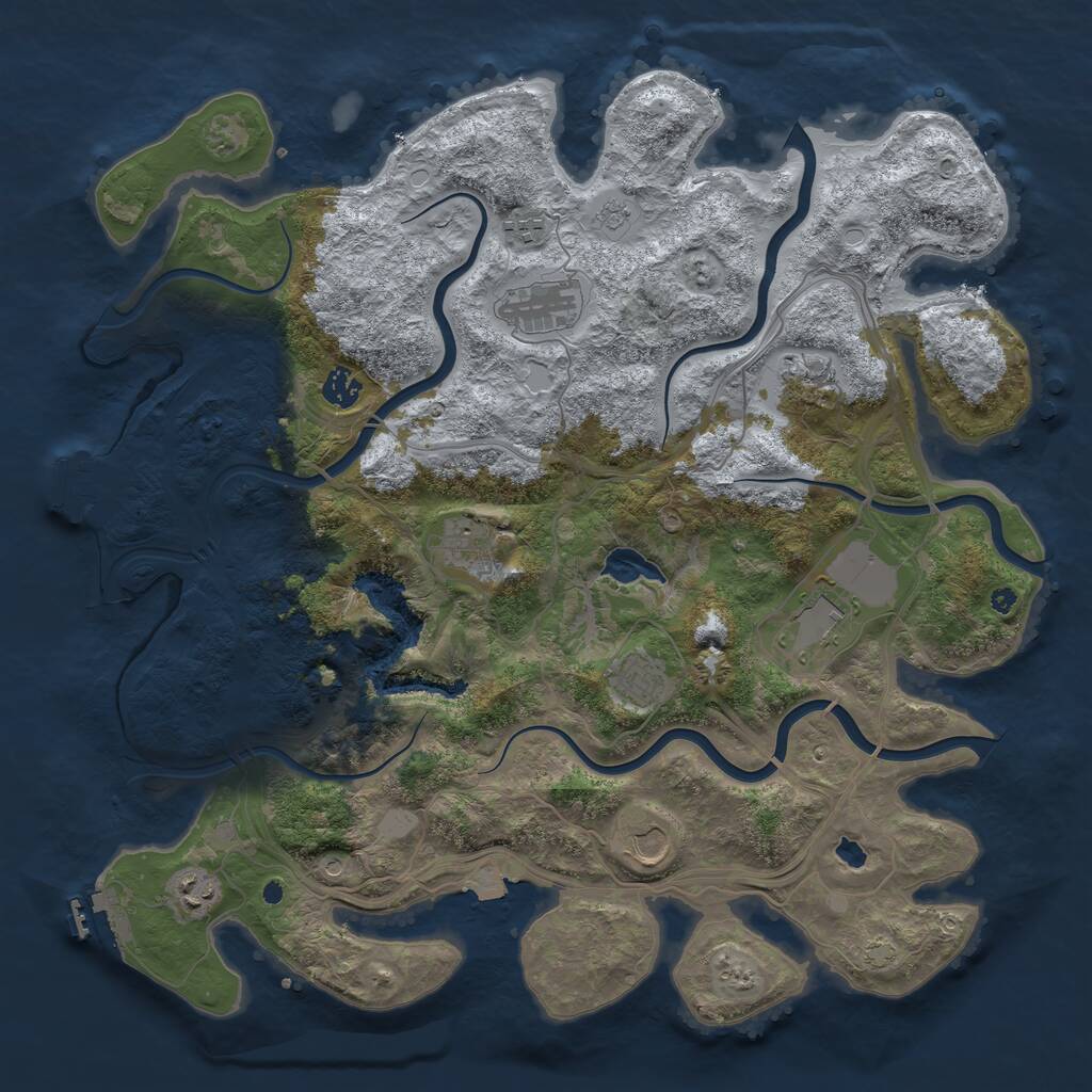 Rust Map: Procedural Map, Size: 4250, Seed: 1700904950, 15 Monuments