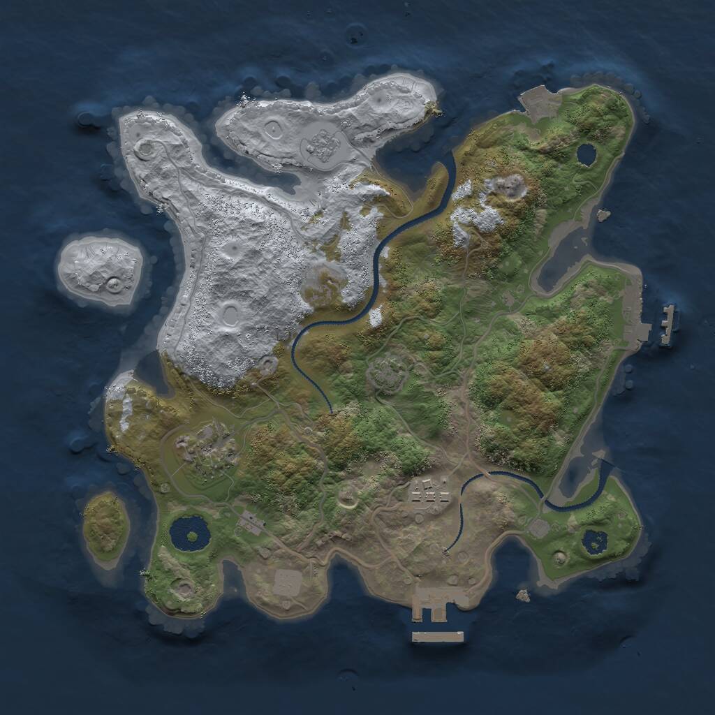 Rust Map: Procedural Map, Size: 2800, Seed: 37564, 7 Monuments