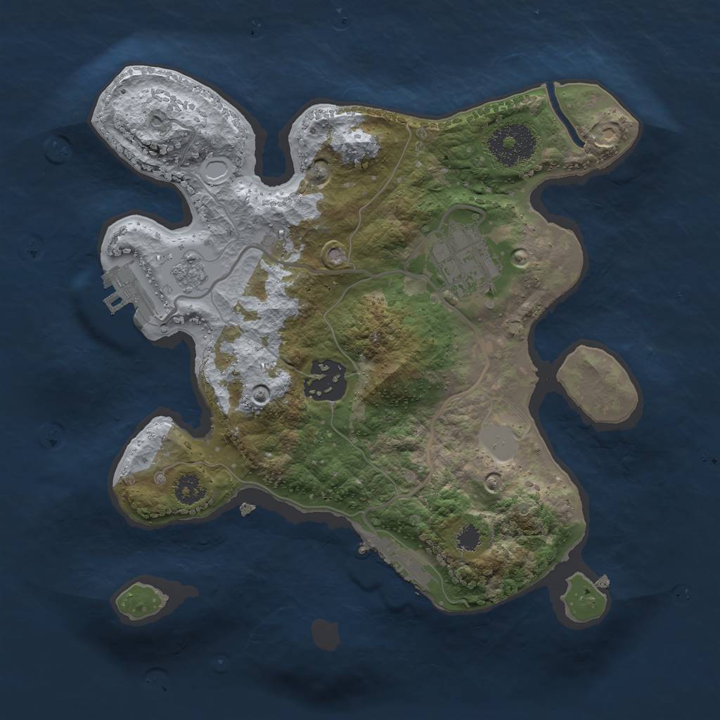 Rust Map: Procedural Map, Size: 2450, Seed: 117922383, 8 Monuments