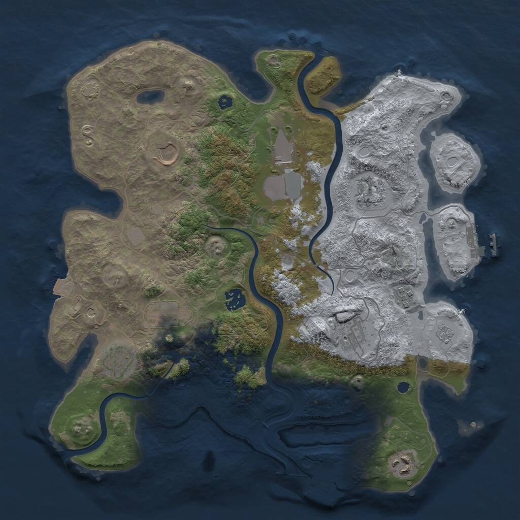 Rust Map: Procedural Map, Size: 3650, Seed: 4169656, 15 Monuments