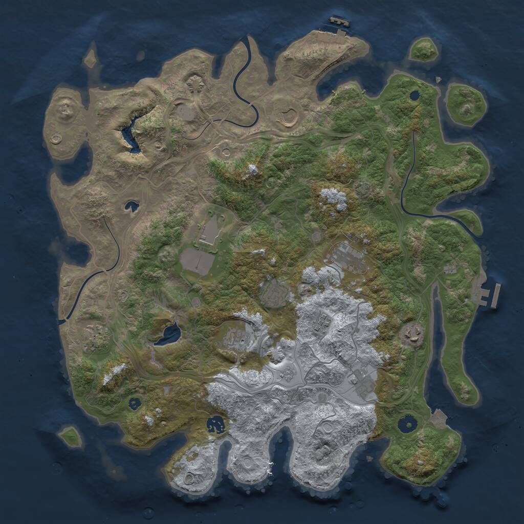 Rust Map: Procedural Map, Size: 4250, Seed: 582635923, 16 Monuments