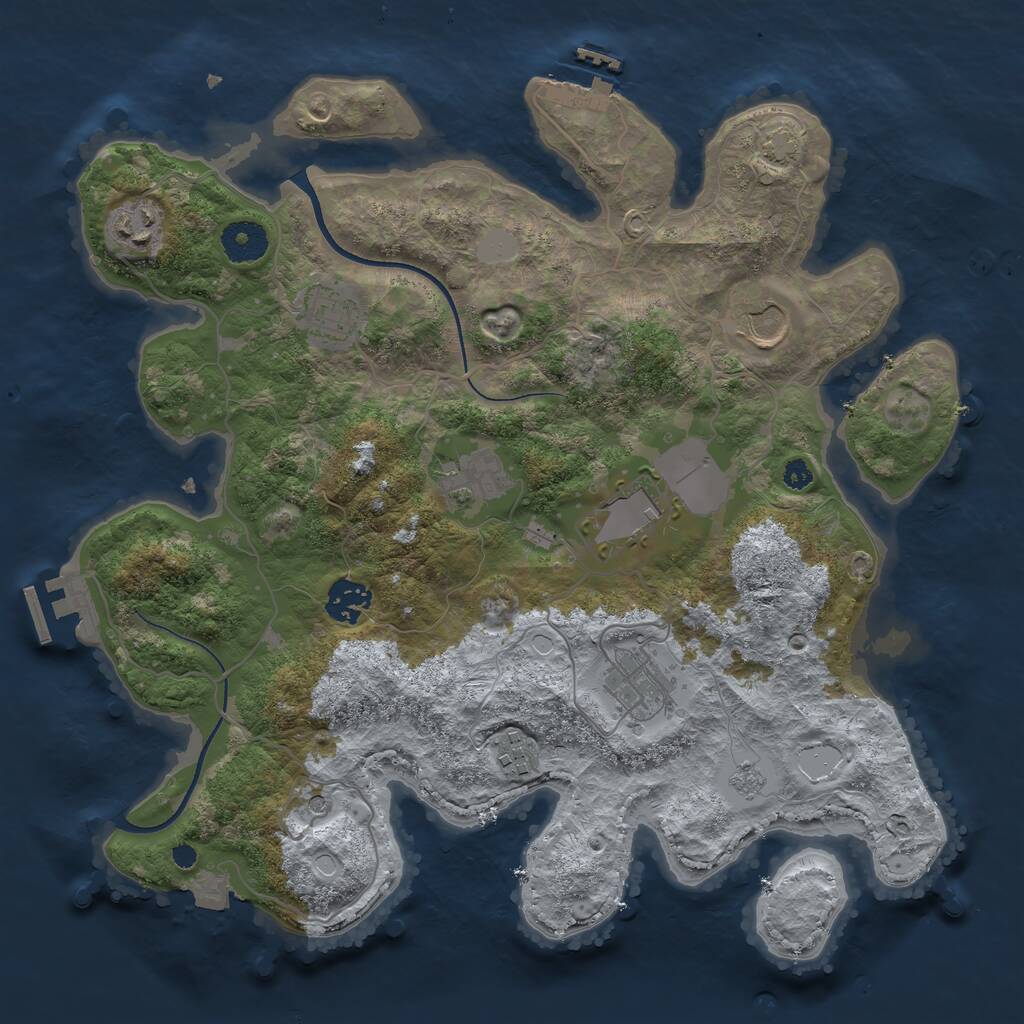 Rust Map: Procedural Map, Size: 3500, Seed: 6052009, 14 Monuments